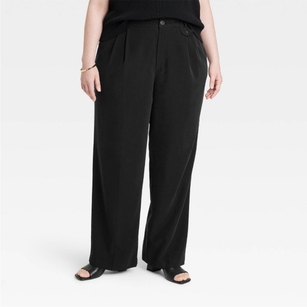 NWT Women’s high rise relaxed fit full length baggy wide leg trousers